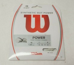 NEW Wilson Synthetic Gut Power 16 1.30mm 40ft/12.2m Tennis Racquet String White - £7.73 GBP
