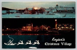 Bernville PA Koziars Christmas Village Split View Pennsylvania Postcard E37 - £3.70 GBP