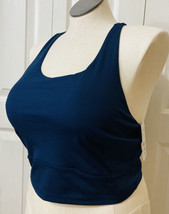 Xersion Womens Sports Bra Solid Blue XL Athletic Wear Workout Top Removable Pads - £15.98 GBP