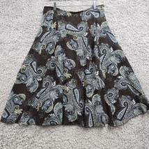 Vtg Lindor Skirt Womens 16 Petite Brown Blue Paisley Pull On Lined Fairy... - $24.95