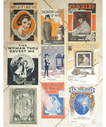 Lot of 9 Antique 1910-1919 Sheet Music -Art Deco Cover Artwork-Vtg #3 - $65.44