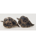 Wetterling Silver Siam Dancer Leaf Design Screwback Earrings Thailand - $47.39 CAD