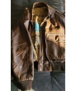 Vintage Messageries Aeriennes Mirage Bomber Brown Leather Jacket Size 40 - $98.99