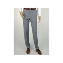 Mens Mantoni Flat Front Pants All  Wool Super 140's Classic Fit 46306-2 Gray image 3