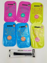 Freeman Neon Vibes Face Mask 0.33 Fl. Oz Pack Of 6 Clay Mask And Peel Off Mask - £31.65 GBP