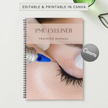 PMU Eyeliner Template Training Manual Canva Editable Semi Permanent Make... - £20.30 GBP