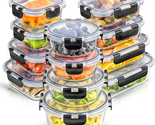 24Pc Borosilicate Glass Storage Containers with Lids  12 Airtight/Freeze... - $52.67
