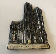 Antique &#39;Souvenir de Reims La Cathedrale Metal Paper Weight Vintage - $18.40