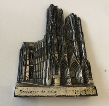 Antique &#39;Souvenir de Reims La Cathedrale Metal Paper Weight Vintage - £14.08 GBP