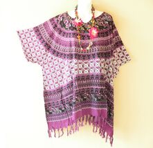 KB142 Elephant Batik V Neck Plus Kimono Poncho Hippy Women Blouse Top up... - $24.90