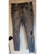 Womens 1 Stevie Hender Light Blue Wash Distressed Skinny Denim Jeans - $349.79 MXN