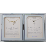 14K Gold Dipped Cubic Zirconia Guardian Angel FAITH Can Move Mountains N... - $29.67