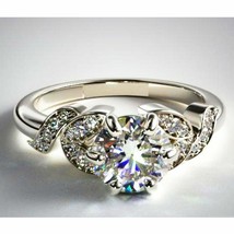 1.75ct Brilliant Cut LC Moissanite Engagement Ring 14k White Gold Plated - £147.63 GBP