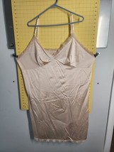 Vtg Beige Womens Just My Size Full Slip Dress Lingerie Sz 50 Nylon Lace ... - $22.76
