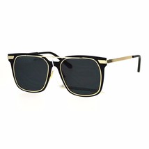 Damen Sonnenbrille Quadratisch Metall Rahmen Flach Top Riegel Gläser UV 400 - £10.07 GBP