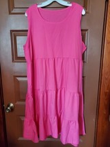 Pink Tiered Tank Dress Size 6XL Light Soft Fabric - £7.74 GBP