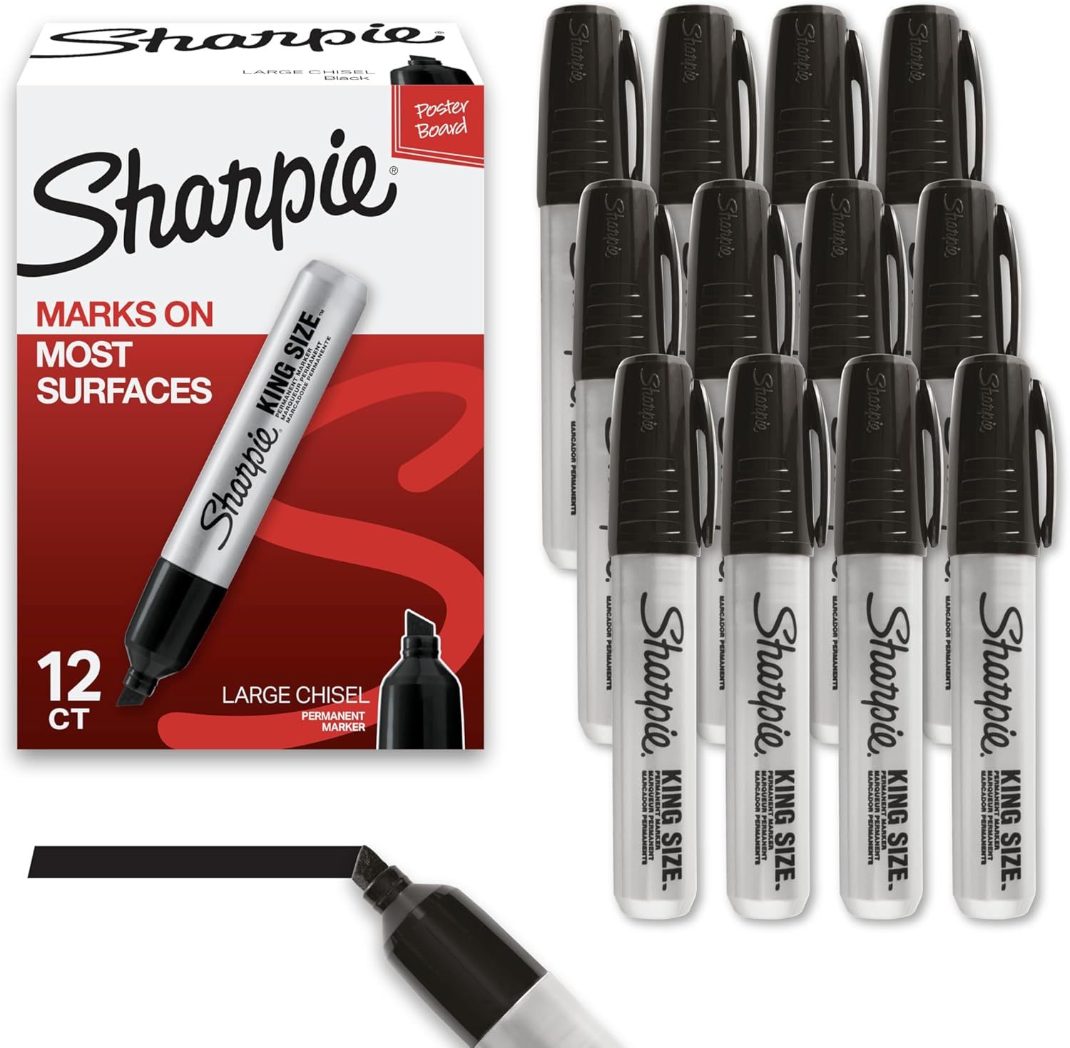 Perfect For Large Surfaces And Poster Boards, These 12 Count Black Sharp... - $29.96