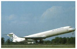 Adria Airways McDonnell Douglas MD 82 at Bratislava 1989 Airplane Postcard - £4.60 GBP