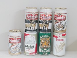Vintage Beer Can Lot of 7 Schmidt Wildlife Tiger Head Pike Deer Light - £22.05 GBP
