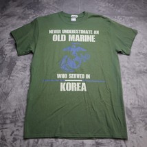 Gildan Activewear Marine Korean War TShirt Adult M Green Lightweight Casual Mens - $18.69