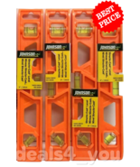 Johnson Torpedo Level 9 Inch Structo-Cast Plastic 3 Vial Orange Pack of 4 - £17.98 GBP