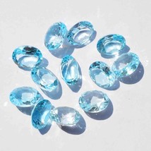 6x4 MM Oval Natural Blue Topaz Gemstone, Faceted Cut, Jewelry Making Stone - £2.37 GBP+
