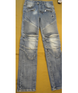 LOONG BIKER FADE DENIM BLUE JEANS WITH SPACE FOR KNEE PADS WOMEN'S 26/XS... - $35.99