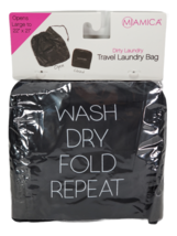 Miamica Bag Wash Dry Fold Repeat Travel Laundry Bag Large 22&quot;x21&quot; Black Spray Co - £8.68 GBP
