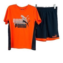 Puma outfit size 5 boys orange gray t-shirt athletic shorts 2 pc NEW - £18.68 GBP