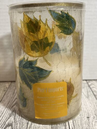 NEW Pier 1 Flameless LED Fall Candle With Timer  Scented “Autumn Leaves” 6” Tall - $13.99