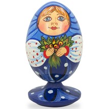 Doll Matryoshka with Flower Bouquet Wooden Figurine - £27.96 GBP