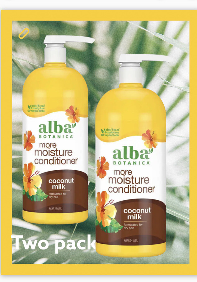 One Alba Botanica  34 fl oz ea  Coconut Milk Conditioner, new - $29.67