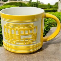 SF Mercantile San Francisco Embossed Street Car Yellow White 14oz Coffee... - $17.87