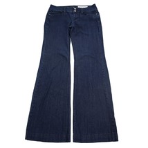 White House Black Market Pants Womens 0R Blue Flared Low Rise Button Denim Jeans - £22.93 GBP