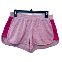 Womens Size Medium Heathered Pink With Side Mesh Gym Cheer Athlectic Shorts - £5.55 GBP