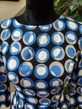 ASOS Womens Blue &amp; White Polka Dot Cotton Long Sleeve Back Zip Sheath Dress 16 - £23.98 GBP