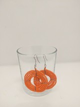 Aesthetic Orange African Maasai Cultural Handmade Beaded Women Masai Earrings - £6.66 GBP