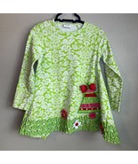 Vtg Peaches &#39;n Cream Girls Toddler Christmas Tree Floral Dress Size 5 EU... - $418.67 MXN