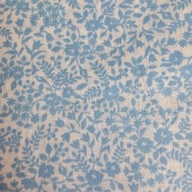 Vintage Cotton Quilt Fabric 48&quot;x44&quot; Ditsy Blue and White Flowers Fauna Flora - £7.77 GBP