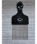 Vintage Afro Acrylic Pick w/ Black Fist - Metal African American Hair Cl... - $15.03 CAD