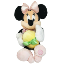 17&quot; Disney Store Minnie Mouse Holding Yellow Easter Egg Stuffed Animal Plush Toy - £29.13 GBP