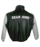 Vintage Sean John, Men Leather Bomber Jacket,  BLACK/WHITE, Read Descrip... - $529.29 CAD+