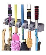 Multipurpose Plastic Wall Mounted Organizer Storage Hooks Mop and Broom ... - £26.35 GBP