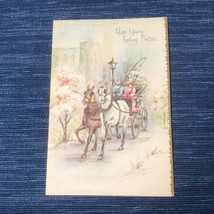Vtg MCM Unused Hope Youre Feeling Better A Sunshine Card Horse Carriage 937A - £8.43 GBP