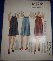 McCall’s Misses’ Skirt Size Waist 24 #4357 Uncut  - $6.99