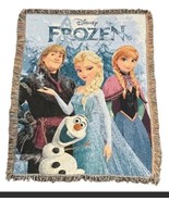 Disney Frozen Woven Tapestry Throw With Fringe 60x49” - £22.13 GBP