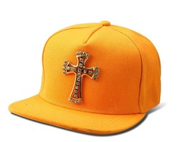 3D Crystal Cross Logo Baseball Caps Mens Hip Hop  Cotton Casual Adjustable Snapb - £112.25 GBP