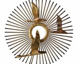 Curtis Jere Style Birds In Flight Flying Geese Sunburst Metal Wall Art M... - $84.10