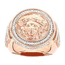 2.80 Karat Künstlicher Diamant Herren Ring Ehering 14K Rose Vergoldet Silber - £161.07 GBP