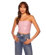 Susana Monaco x Revolve Faux Leather Tube Top In Opal Lavender $98 Sz M,... - $27.71